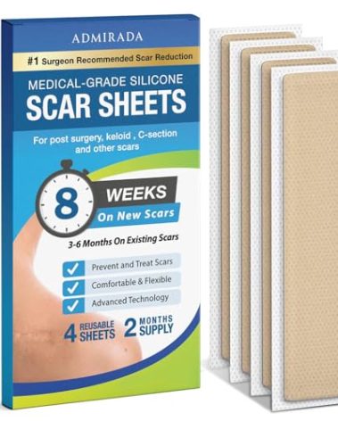 Silicone Sheets for Surgical Scars Removal: Reusable Scar Treatment Tape for Keloid, C-Section, Tummy Tuck, and Surgery Scars
