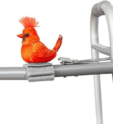 Joy for All Walker Squawker Cheery Animatronic Bird for Companionship and to Help You Remember Your Walker - Cardinal,Red