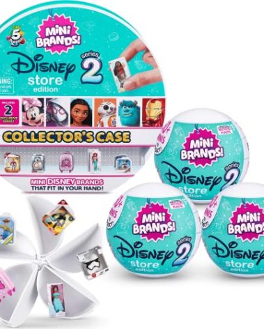 5 Surprise Disney Mini Brands Series 2 Collector's Kit by ZURU (3 Capsules + 1 Collector's Case) Amazon Exclusive Mystery Capsule Real Miniature Brands Collectibles