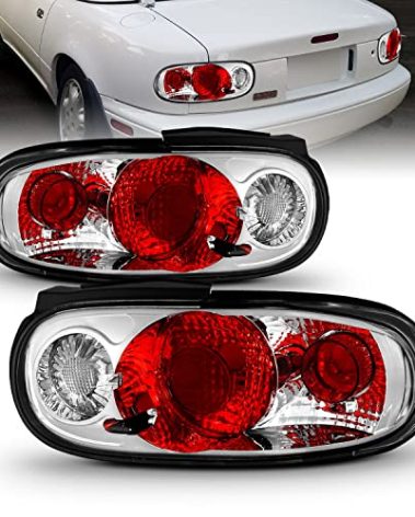 AmeriLite For 1990-1997 Mazda Miata Euro Chrome Replacement Tail Lights - Passenger and Driver Side