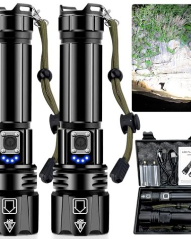 ANKRA High Lumen Rechargeable LED Magnetic Flashlight, 10 Modes Zoomable,Waterproof,USB Output Power Bank,Tactical Flashlight for Camping,Hiking,Emergencies