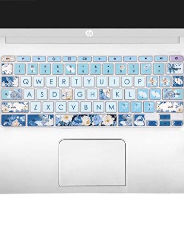 WSLUCKO Keyboard Cover Skin for HP Chromebook 11 x360 11.6,G2/G3/G4/G5/G6 EE/G7 EE 11.6, 14-ca 14-ak14-X Series/HP Chromebook 14 G2 G3 G4 Keyboard Protector,Peony