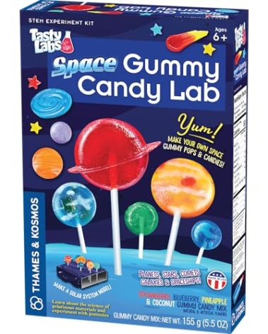 Thames & Kosmos Space Gummy Candy Lab | Tasty Labs STEM Experiment Kit, Make Space-Themed Gummy Pops & Candies, Explore Chemistry in Cooking, Safe to Eat, Made in USA, Food Ingredients Included