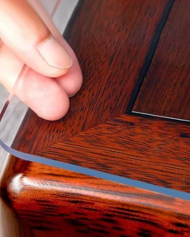 Clear Table Protector 23.6 x 55 Inch, 2mm Thick Plastic Table Cover, Waterproof PVC Clear Table Cover Protector, Desk Protector Mat, Writing Desk Pad for Desktop, Coffee & Dining Room Table