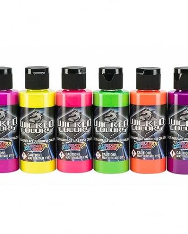Createx Wicked Color Airbrush Paint: 6-Color Set, Fluorescent
