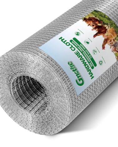 GMOTLSE Hardware Cloth 1/2 inch 20 Gauge Small Size 304 Stainless Steel mesh Chicken Welded Wire Fencing Wire Mesh Roll Fencing Garden Fence Squirrel Tunnel Network 24in×24ft