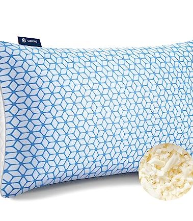 Love Attitude Bed Pillow King Size 1 Pack, Shredded Memory Foam Pillow Adjustable, Cooling Pillow Soft and Supportive for Side Back Stomach Sleepers