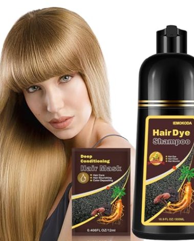 Blonde Brown Hair Color Shampoo for Women and Men, Instant Brown Hair Dye Shampoo 3 in 1, Shampoo Hair Dye Works in Minutes, Long Lasting Brown Hair Shampoo