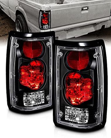 AmeriLite Black Euro Tail Lights for 1986-1993 Mazda B2000 Seried Pick Up Truck - Passenger and Driver Side