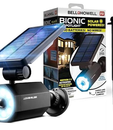 Bell+Howell Bionic Spotlight Motion Solar Spot Lights Outdoor Waterproof, Landscape Light, Outdoor Solar Yard Lighting Weather Resistant, Super Bright LED Lights, for Garden, Lawn As Seen On TV