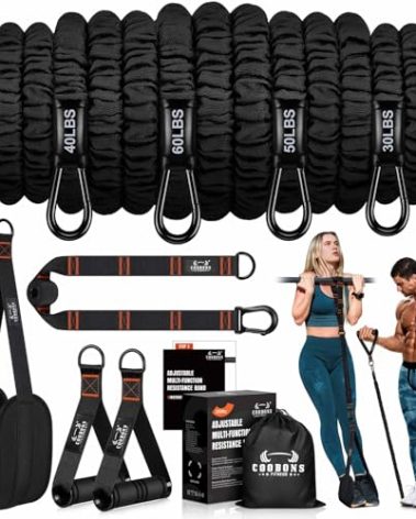 Resistance Bands, Exercise Bands, Resistance Bands for Working Out, Pull Up Assistance Bands, Work Out Bands with Handles for Men and Women Fitness, Strength Training Equipment