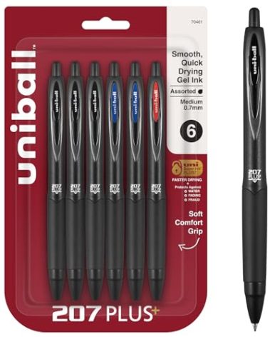 207PLUS+ Gel, 0.7MM, Asst Bus, 6pk