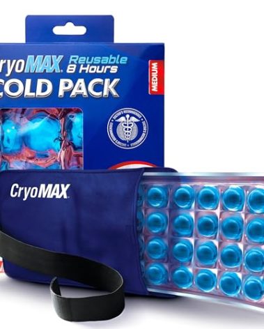 Cryo-Max Cold Pack, 8 Hour Reusable Cold Therapy Ice Pack for Elbows, Knees, Neck + More, Medium, 6" x 12" (1 Count)