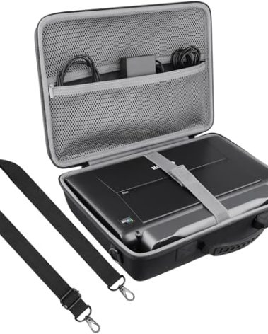 co2CREA Hard Travel Case Replacement for Canon PIXMA TR160 / TR150 / iP110 Wireless Portable Printer (Black Case + Inner Grey)