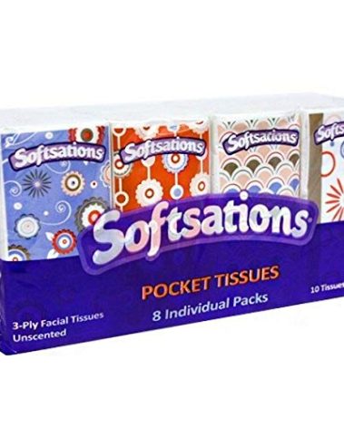 Nicole Home Collection 3-Ply Pocket Facial Tissues | Pack of 8 Household Essentials, 8 Pieces