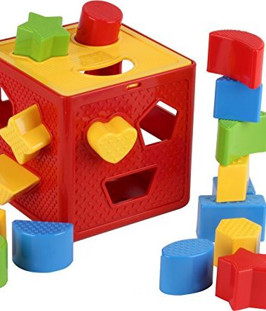 Play22 Baby Blocks Shape Sorter Toy - Childrens Blocks Includes 18 Shapes - Learning Color Recognition - Colorful Sorter Cube Box - My First Baby Toys - Toys Gift for Boys & Girls