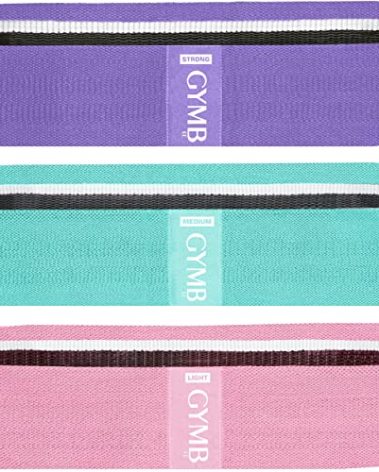 Gymbee Resistance Bands for Working Out - Exercise Bands to Workout Glutes, Thighs & Legs - No Slip Cloth Booty Band for Gym & Home Fitness, Yoga, Strength & Pilates for Men/Women - 3 Levels