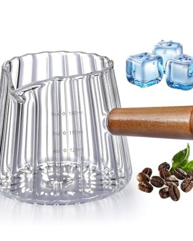 6OZ Espresso Cups Glass, JJOO Espresso Shot Cup With V-Shaped Mouth, Glass Measuring Cup, Markings in both oz & ml