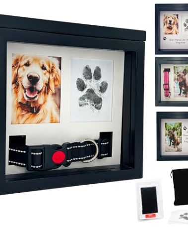 OtterPets Large Dog Urn for Ashes, 4 Customizable Displays with Paw Print Ink Kit, 8.5x8.5x5.8 Pet Urns for Dogs Ashes, Pet Cremation Box, Cat Urn for Ashes, Dog Ashes Keepsake