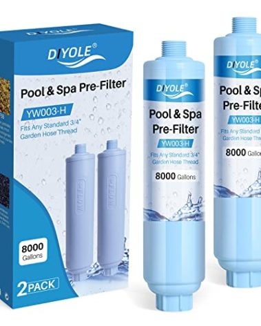 Garden Hose Filter for Filling Hot Tub/Pool/Spa, Greatly Reduces Sediment, Chlorine, Heavy Metals and Odors, Standard 3/4" Garden Hose Thread, Up to 8,000 Gallons(2 Pack)