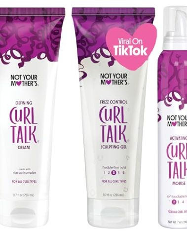 Not Your Mother's Curl Talk Defining Cream, Frizz Control Styling Gel, & Curl Activating Mousse (3-Pack) - 9.7 oz Each - Maximize Definition & Control Frizz - For All Curly Hair Types