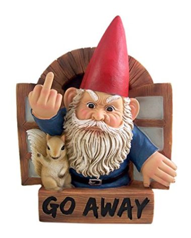 Grumpy Gnome Go Away Wall Plaque 8.75 Inch