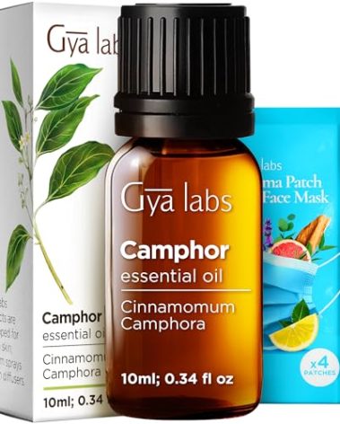 Gya Labs Camphor Essential Oil - 0.34 Fl Oz - for Hair, Skin, Diffuser, Aromatherapy & DIY Candle Making Scent