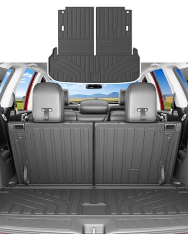 xipoqix 7 Seats Cargo Mat Compatible with 2013-2020 Nissan Pathfinder Trunk Mat with Backrest Cargo Liner 14-20 Infiniti QX60 JX35 Trunk Liner Replacement for 2013-2020 Nissan Pathfinder Accessories