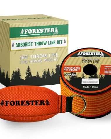 FORESTER Arborist Throw Line Kit | 11oz Throw Weight & 166ft Rope | Ultra Slick 100% Polyester Rope | Arborist Equipment For Tree Climbing