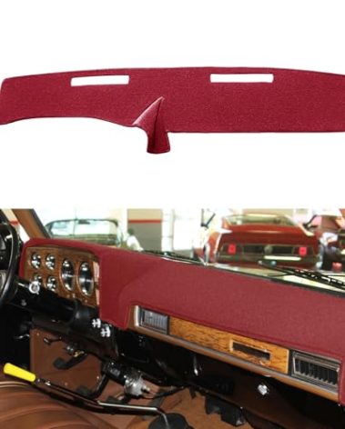 Yiz Dash Cover Mat Custom Fit for 1973-1980 Chevy Chevrolet C10 C20 C30 K10 K20 K30 Suburban K5 Blazer Pickup,GMC Jimmy C/K 15 25 35 1500 2500 Suburban Sierra,Dashboard Pad Carpet (73-80 Maroon) J74