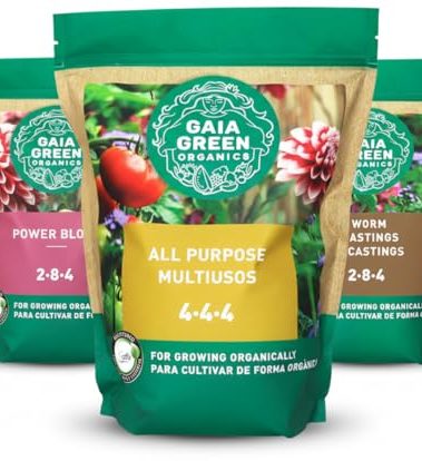 Gaia Green Combo+ 2kg All Purpose 4-4-4-, 2Kg Power Bloom 2-8-4, 2L Worm Castings