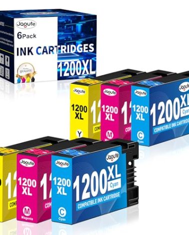 Jagute Maxify 1200XL Ink Cartridges Combo Campatible Replacement for PGI-1200XL PGI-1200 XL Ink Work with Maxify MB2050 MB2320 MB2020 MB2720 MB2120 MB2350 Printers (2Cyan/2Magenta/2Yellow,6-Pack)
