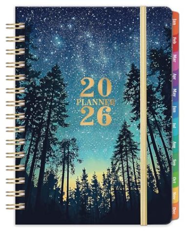 2026 Planner - Planner 2026 Weekly and Monthly from January - December, Calendar Planners with Colorful Tabs, Inner Pocket, 6.4" x 8.5"
