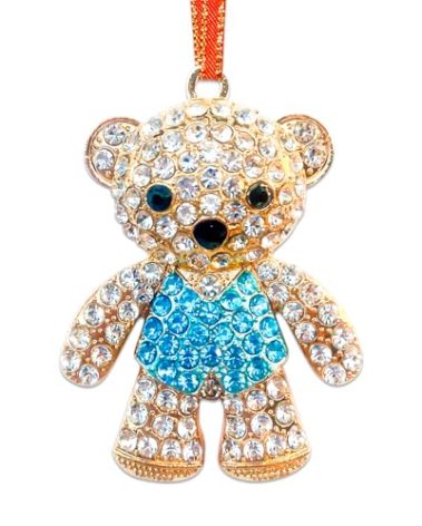 HEYINSHEN Bear Christmas Ornaments Crystal Bear Ornament for Christmas Tree Decor Blue Rhinestones Xmas Bear Hanging Ornaments for Girls Kids Woman Mom Bears Lovers Gifts Holiday Decor Party Supplies