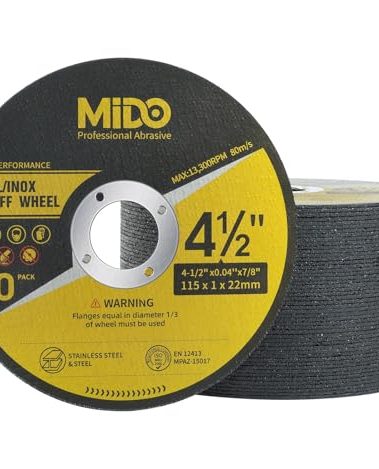MIDO PROFESSIONAL ABRASIVE 50 PCS Cut Off Wheels Angle Grinder Cutting Disc 4-1/2" x .045" x 7/8" Ultra Thin Cut Off Wheel for Metal
