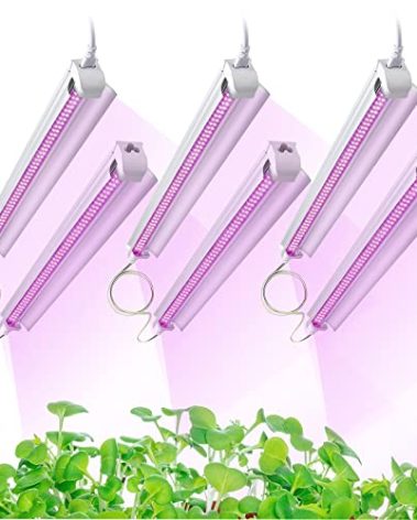 Grow Light for Indoor Plants, 4ft T8, 270W (6 x 45W), Super Bright Full Spectrum Sunlight LED Grow Lights, 6-Pack