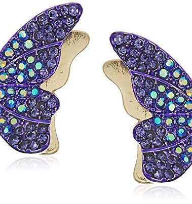 Betsey Johnson Pave Butterfly Stud Earrings