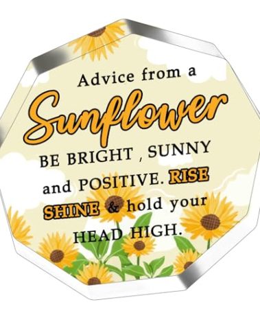 Adult Stocking Stuffers for Women Sunflower Office Desk Decor for Women Grown Up Stocking Stuffers Sunflowers Decor Sunflower Desk Accessories Inspirational Acrylic Plaque Christmas 2025 Gifts