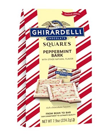 Ghirardelli Peppermint Bark Squares Bag, Milk Chocolate, Peppermint Bark Milk Chocolate, 7.9 oz