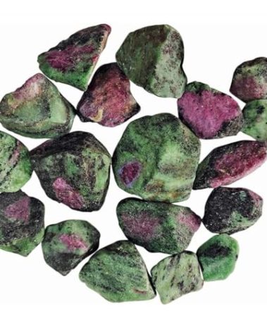 Zenkeeper 1Lb Ruby Zoisite Raw Stones for Tumbling, Polishing, Rough Ruby Zoisite Crystals Bulk Rough Gemstone for Jewelry Making, Healing, Meditation, Reiki