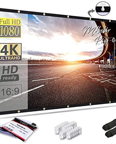 Mdbebbron 120 inch Projector Screen 16:9 Foldable Anti-Crease Portable Projector Movies Screens for Home Theater Outdoor Indoor Support Double Sided Projection