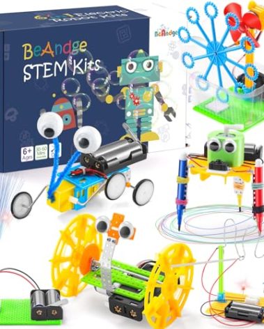 BeAndge STEM Robotics Kit - 6 Set STEM Toys for Age 8-13 8-10, Kids Crafts for Girls Boys Toys Gifts 6 7 8 9 10 Year Old Birthday Gifts, Engineering Science Robot Building Kits for Kids Age 8-12 6-8