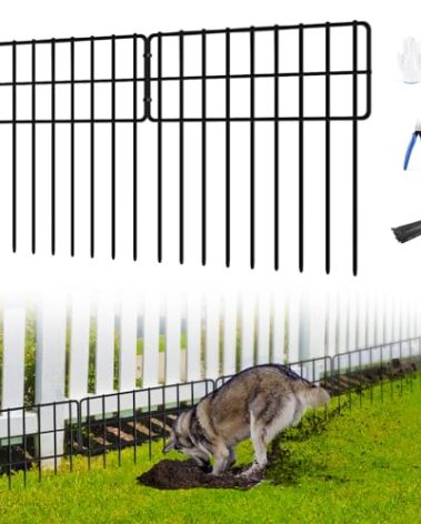30 Panels No Dig Fence, Animal Barrier Fence, 13in(H) x 30ft(L) Fence Barrier for Bottom, Rabbit Fencing for Garden, Dog Fences Barrier, Rustproof Metal Fences Border for Outdoor
