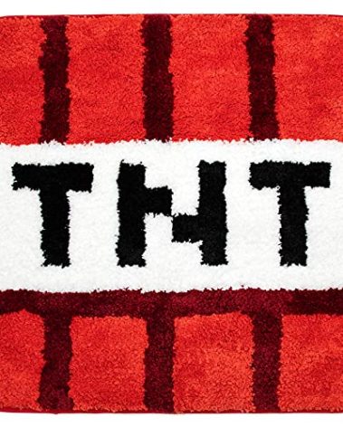 Jay Franco Minecraft Creeper TNT Tufted Polyester Bath Rug, Kids Bath (Official Minecraft Product)