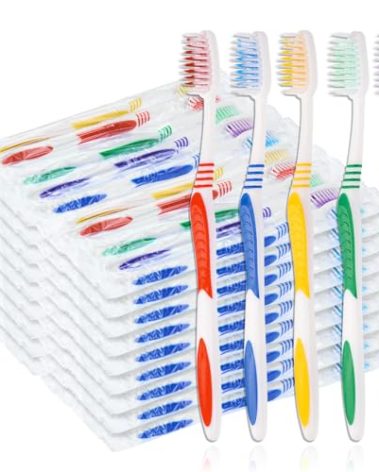SLequipo 200 pcs Bulk Toothbrushes Individually Wrapped, Colorful Manual Disposable Travel Toothbrush for Adult, Kid, Soft Bristles for Travel, Hotels (5 Colors)