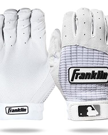 Franklin Sports Batting Gloves - Pro Classic Adult + Youth Batting Gloves Pair - Baseball + Softball Pairs - Pearl/White - Adult X Large
