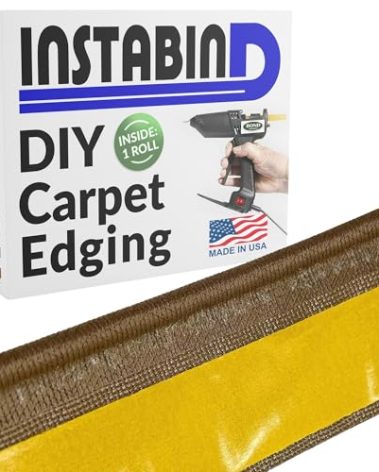 Instabind Carpet Binding - Regular Style, Rug Binding, Ideal for Area Rugs, Durable Hold, DIY Carpet Finishing Edge - Taupe, 54 ft Rolls