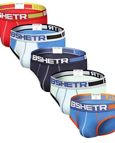 BSHETR Men's Underwear Briefs 5-Pack Cotton Low Rise Multi Color Soft Underpant (Multi(5-Pack), XX-Large 37"-39", 94cm-100cm)