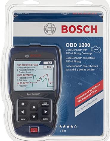 Bosch OBD 1200 Scan Tool with CodeConnect, ABS & Airbag Coverage, Oil Light & Battery Reset