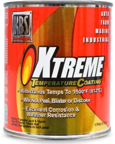 KBS Coatings 65303 Aluminum Xtreme Temperature Coating - 1 Pint, Aluminum, 16 Fl Oz (Pack of 1)